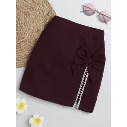 ADDYVERO Girls Pencil Knee Length Skirt With Bow-picture-58