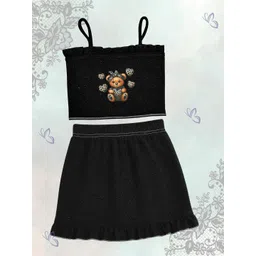 ADDYVERO Girls Printed Sleeveless Top With Skirt Clothing Set-picture-42