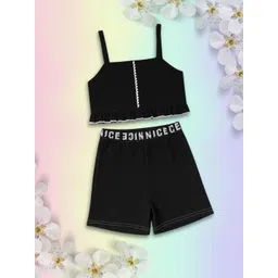 ADDYVERO Girls Solid Sleeveless Top with Shorts Clothing Set-picture-23