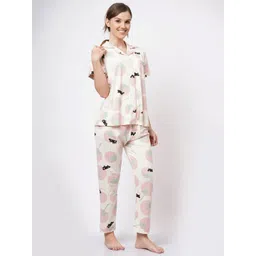 ADDYVERO Women Graphic Printed Lapel Collar Shirt & Pyjamas-picture-23