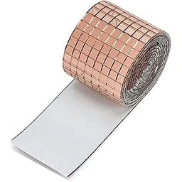 A.D.FRESH Mosaic Mirror Stickers - Self-Adhesive Glass Mosaic Small Square Sticker for DIY Craft Decoration, Disco Ball for Party (Rose Gold ROLL-picture-22