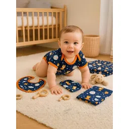 Adhigams Kids Printed Navy Blue Baby Rompers-picture-31