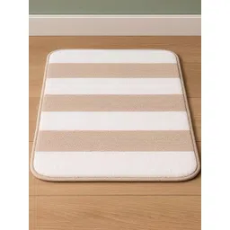 Adhigams White & Beige Striped 1400 GSM Micro Fibre Door Mat-picture-14