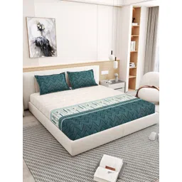 ADHUNA Beige 250 TC Single Bedsheet with 2 Pillow Covers-picture-38