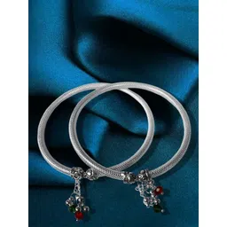 Adhvik Silver-Plated Artificial Beaded Ghungroo Leg Payal Kada Anklet-picture-27