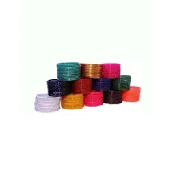 Adiba Fashion Factory Set Of 144 Textured Glass Bangles-picture-35
