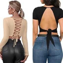 adicto hub Trendy Women’S Crop Top | Stylish Casual Wear for Girls & Women | Comfortable Slim Fit Summer Top Pink_Black Combo Set of -2-picture-11