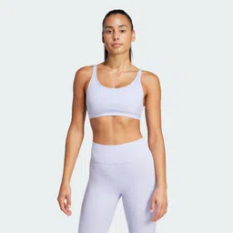 Adidas ALL ME ESS MS Women Training Bra Purple-picture-11