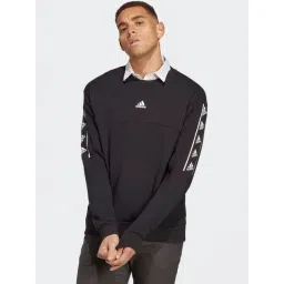 Adidas Black Cotton Regular Fit Hooded Sweatshirt-picture-37