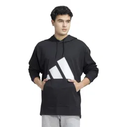 Adidas Black Cotton Regular Fit Logo Printed Sports Hoodie-picture-39