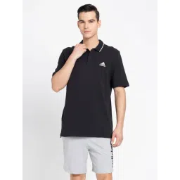 Adidas Black Cotton Regular Fit Logo Printed Sports Polo-picture-40