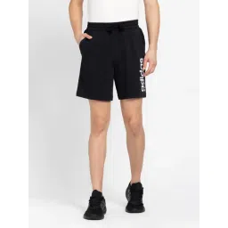 Adidas Black Cotton Regular Fit Logo Printed Sports Shorts-picture-19
