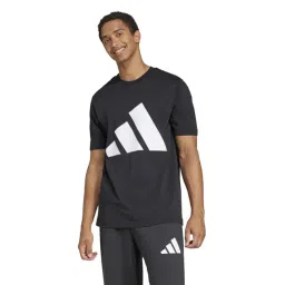 Adidas Black Cotton Regular Fit Logo Printed Sports T-Shirt-picture-41