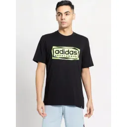 Adidas Black Cotton Regular Fit Printed Sports T-Shirt-picture-28
