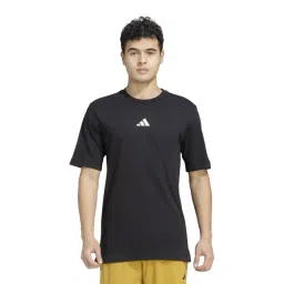 Adidas Black Cotton Regular Fit Printed Sports T-Shirt-picture-34