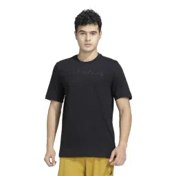 Adidas Black Cotton Regular Fit Printed Sports T-Shirt-picture-26