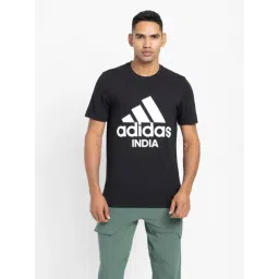 Adidas Black Cotton Regular Fit Printed Sports T-Shirt-picture-27