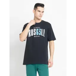 Adidas Black Cotton Regular Fit Printed Sports T-Shirt-picture-29