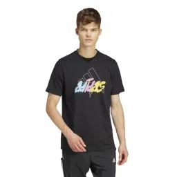 Adidas Black Cotton Regular Fit Printed Sports T-Shirt-picture-23