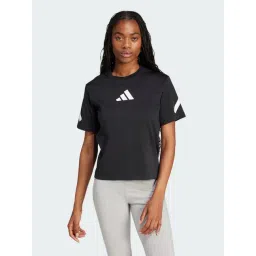Adidas Black Cotton Regular Fit Sports T-Shirt-picture-24