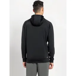 Adidas Black Regular Fit Logo Printed Hooded Jacket image 2