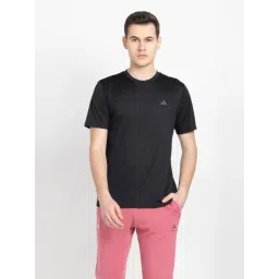Adidas Black Regular Fit Self Pattern Sports T-Shirt-picture-15