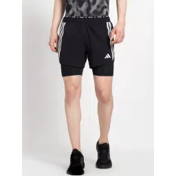 Adidas Black Regular Fit Striped Sports Shorts-picture-28