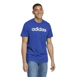 Adidas Blue Cotton Regular Fit Printed Sports T-Shirt-picture-41