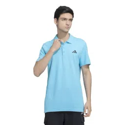 Adidas Blue Cotton Regular Fit Sports Polo-picture-41