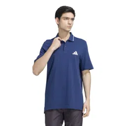 Adidas Blue Cotton Regular Fit Sports Polo-picture-42