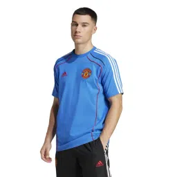 Adidas Blue Cotton Regular Fit Striped Sports T-Shirt-picture-29