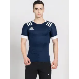 Adidas Blue Slim Fit Logo Printed Jersey-picture-17