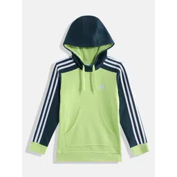 ADIDAS Boys 3 Striped FL Hooded Sweatshirt-picture-16