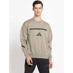 Adidas Brown Loose Fit Logo Printed Sweatshirt-picture-43