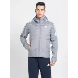 adidas Essentials INS HYB Grey Regular Fit Sports Hooded Jacket-picture-35