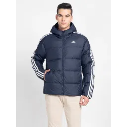 adidas Essentials Navy Regular Fit 3-Striped Hooded Jacket-picture-37