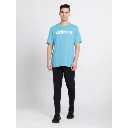 adidas Essentials Single Jersey Black Regular Fit Sports Trackpants image 5