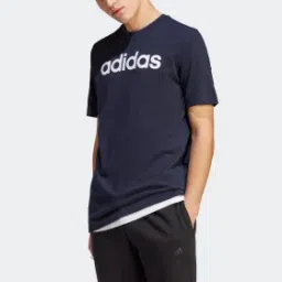 adidas essentials single jersey linear embroidered logo tee men sportswear men sportswear-picture-29