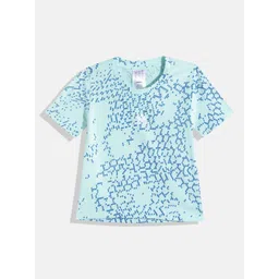ADIDAS Girls Pure Cotton Geometric Printed AOP T-shirt-picture-24