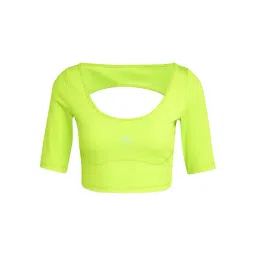 ADIDAS Green Plain Sports Crop Top-picture-38