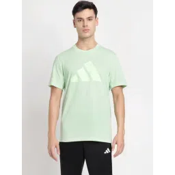 Adidas Green Regular Fit Logo Printed T-Shirt-picture-21