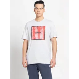 Adidas Grey Cotton Regular Fit Printed T-Shirt-picture-35