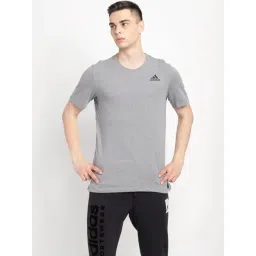 Adidas Grey Cotton Regular Fit T-Shirt-picture-42