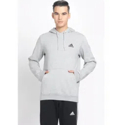 Adidas Grey Cotton Regular Fit Texture Hooded Sweatshirt-picture-16