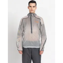 Adidas Grey Regular Fit Self Pattern Hooded Jacket image 1