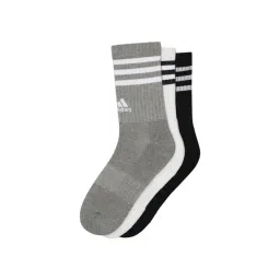 adidas Grey Striped Calf Socks Pair of 3 - S-picture-25
