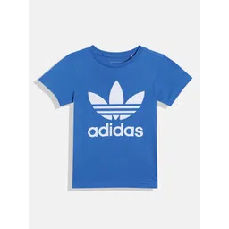 ADIDAS Kids Cotton Brand Logo Printed Trefoil T-shirt-picture-56