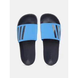 ADIDAS Men Blue Brand Logo Print Sliders-image-17