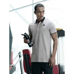 ADIDAS Men Grey Solid ESS Core Polo Pure Cotton Training Pure Cotton Sustainable T-shirt-picture-21