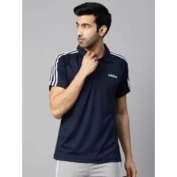 ADIDAS Men Navy Blue Classic Solid Polo Collar Training Sustainable T-shirt-image-26